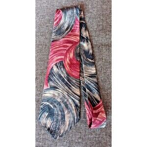 Italianissimo Tie 70s 80s 90s Y2K Mens Red Black Toupe Beige 3.75 Wide 56 Long